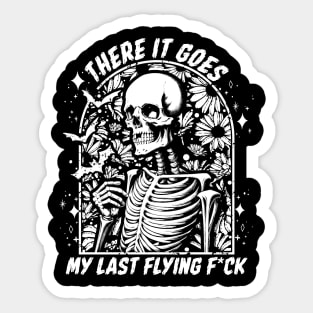 Vintage Halloween There It Goes My Last Flying Skeletons Sticker